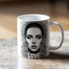 Custom photo mug with your picture plus “Love” text – personalized white ceramic Valentine’s, anniversary, or couple gift mug