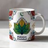 Pakistan Zindabad mug with traditional Pakistani cultural design on white ceramic – perfect patriotic gift or Independence Day custom mug